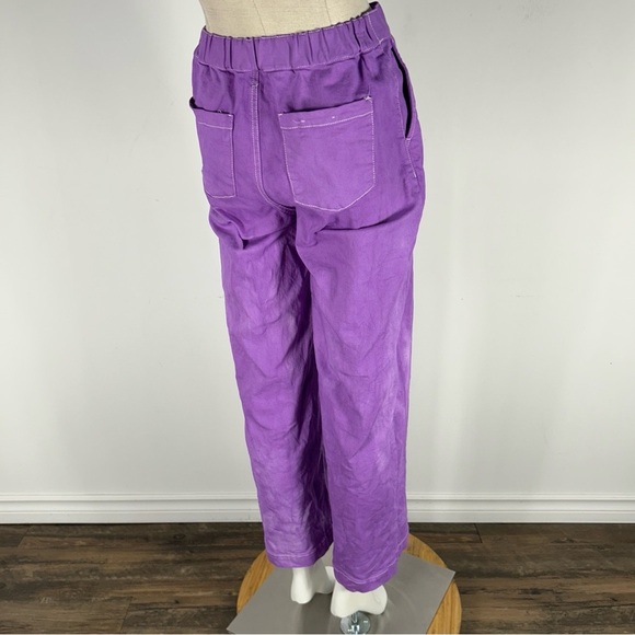 Oak + Fort Vibrant Purple High-Waisted Pants M - Picture 4 of 13